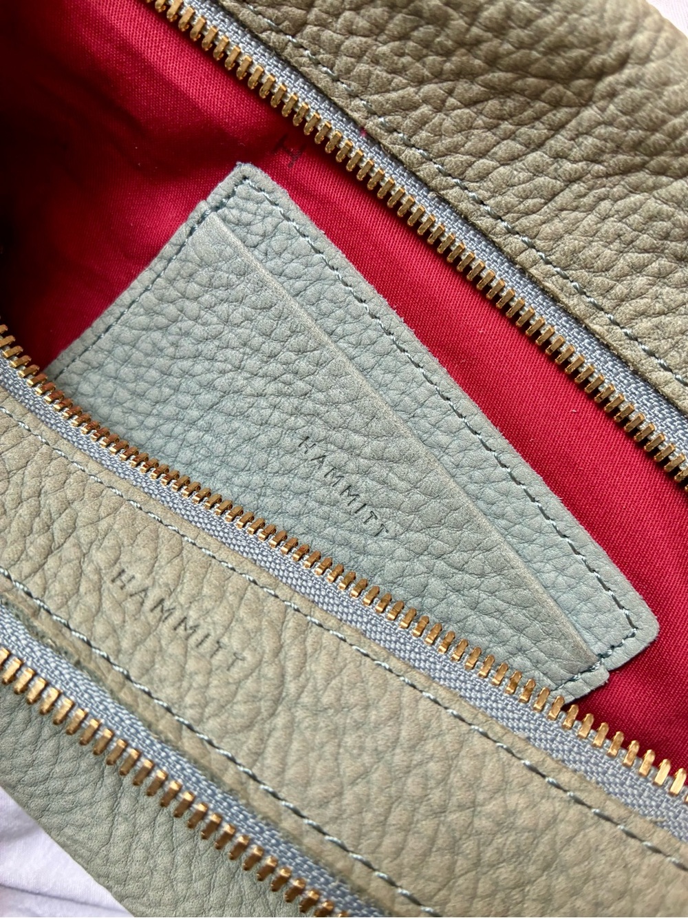 HAMMITT Charles Medium Crossbody Belt Bag Bay Blue Nubuck PRE-OWNED - Picture 8 of 11